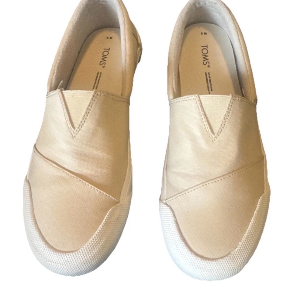 TOMS Women's Easy Clean Canvas Slip-On Sneakers Size 9 EUC